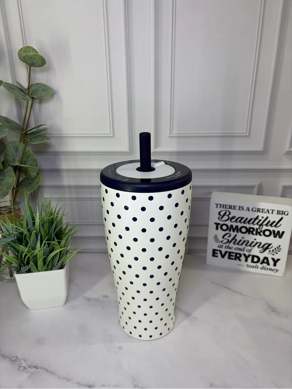 Brumate White With Navy Polka Dots Era 30oz BNWT